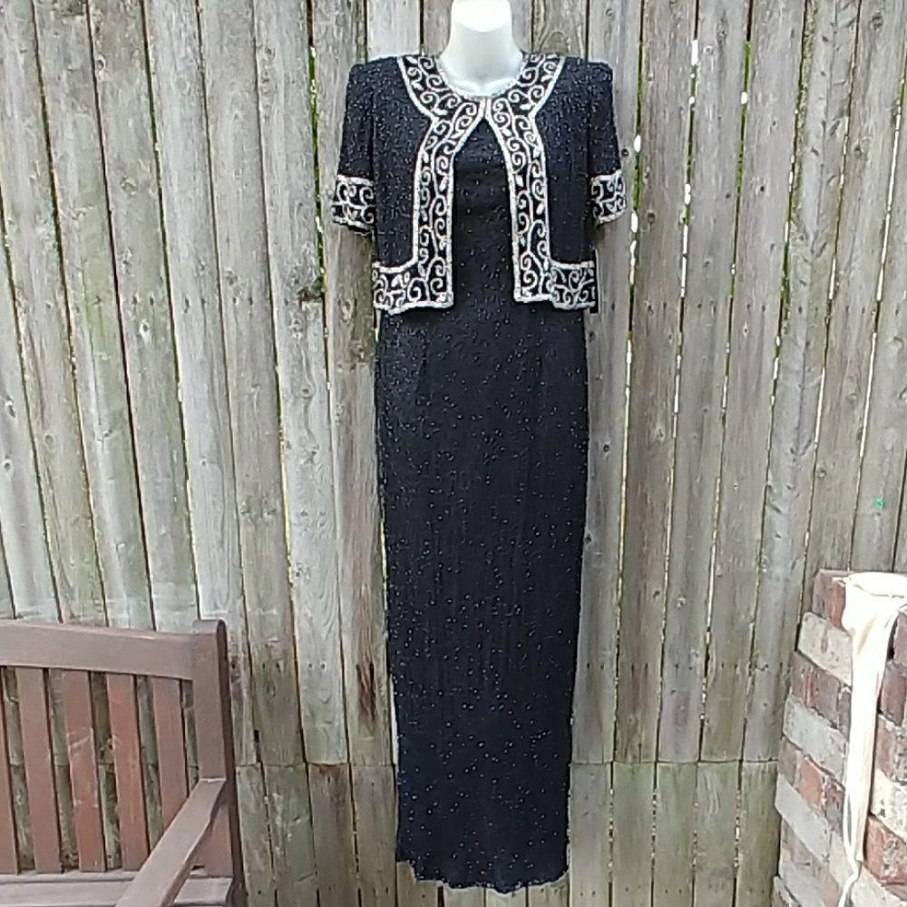 Stenay Beaded Floor Length Cocktail Dress w/Jacket